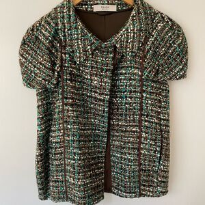 Authentic Prada boucle cap sleeve jacket
